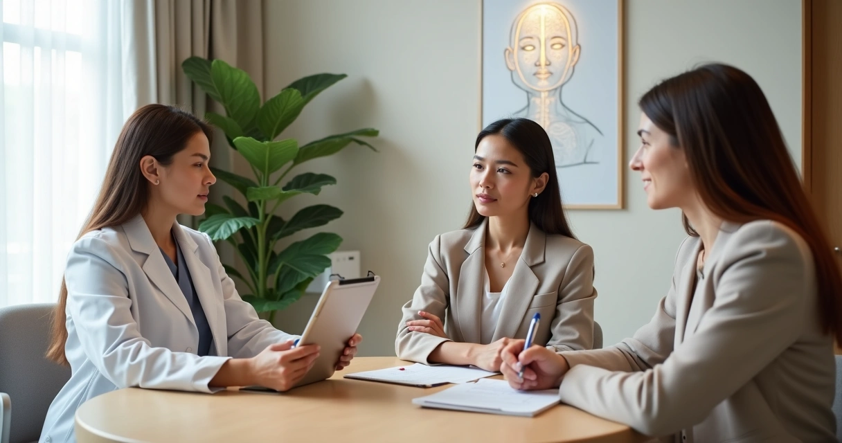 Paciente em avaliação psicológica antes da cirurgia plástica